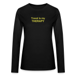 Travel is my therapy women’s long sleeve shirt